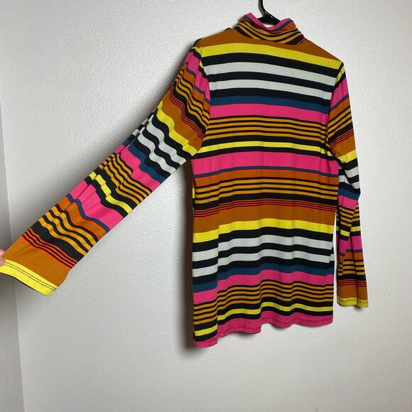 Lane Bryant Womens Long Sleeves Multicolored Stripes Shirt High Neck 14/16 - Picture 8 of 10